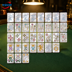 Fichas de Mahjong de Acrílico Grabado de Lujo con Diseño de Leopardo y Carey, 4 Capas, 1.24*0.91*0.63 Pulgadas, 160 Unidades - Product Image 4