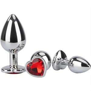 3 pz/set S M L in metallo anale <span class=keywords><strong>Plug</strong></span> anale in acciaio inox Fetish adulti giocattoli del <span class=keywords><strong>sesso</strong></span> anale cuore di cristallo gioielli anale <span class=keywords><strong>Plug</strong></span> anale per gli uomini donna - Product Image 1
