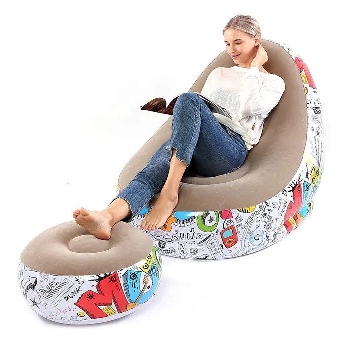 बहु-कार्यात्मक लिविंग रूम अवकाश inflatable सोफे में बनाया गया साथ पंप inflatable सोफे बिस्तर सेट