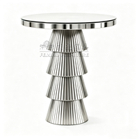Nouvelle conception de table haute de bar en acier inoxydable, ensemble de table de bar pour mariage, table à cocktails