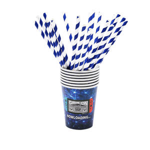 176 pièces garçons ou filles décoration de fête d'<span class=keywords><strong>anniversaire</strong></span> pour enfants jeu vidéo personnalisé fête assiettes en papier et ensemble de couverts - Product Image 6