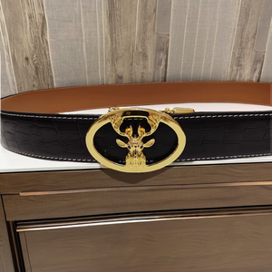 Cinturón de Cuero Casual para Hombre, Diseño Simple con Hebilla de Aleación Paisley, Marca de Lujo, Diseñador Famoso, Venta al Por Mayor de Fábrica - Product Image 2