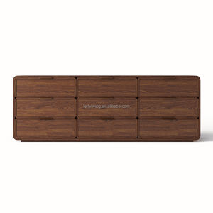 مصففات خشبية من الخشب الصلب 9 أدراج خشبية على الطراز الأوروبي الحديث - Product Image 1