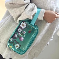Étui à crayons personnalisé en PVC transparent avec motif de dessin animé, sac de rangement cosmétique avec fermeture éclair