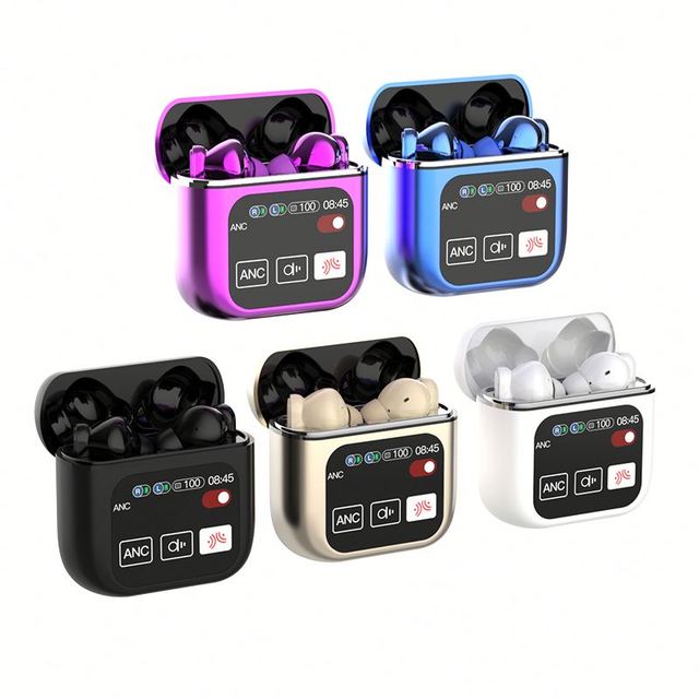 SE60 TWS Earphones ANC ENC LCD Touch Screen True Wireless Blue Tooth Earphones with Noise Cancelling Sport Earbuds SE 60