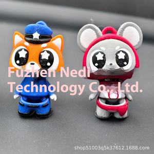 크리 에이 티브 미니 자동차 3D 인쇄 스타 플래시 동물 장식품 참신 개그 장난감 어린이를위한 인기있는 크로스 보더 만화 모양 플라스틱 - Product Image 2