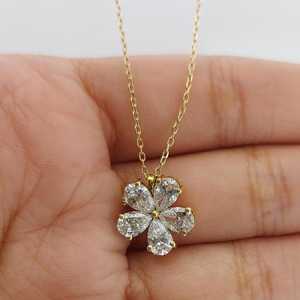 Collar de diamantes de laboratorio con forma de pera de 1.25 quilates, collar de diamantes solitario, joyería de oro macizo, colgante de flor, regalo perfecto - Product Image 4