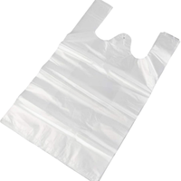 Sacs en plastique blancs pour t-shirts, sacs de courses réutilisables, sacs personnalisés imprimés en gros