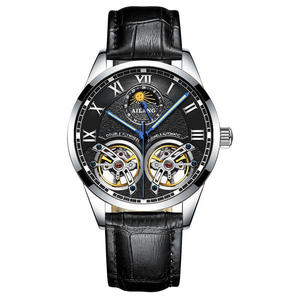 Reloj de Cuarzo para Hombre TOH, Nuevo Diseño Original, Caja de Acero Inoxidable, Correa de Aleación, Correa de Cuero, Esfera de Cristal, Visualización de Agujas - Product Image 5