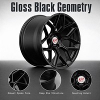 Nouvelle jante en alliage d'aluminium forgé à 10 branches, finition noir mat, certifiée DOT, logo personnalisé, jante de voiture 16-22 pouces 5x114.3