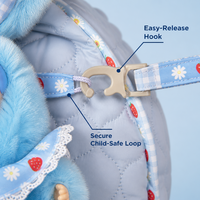 Nouveau design, adorable sac à dos léger pour filles, motif lapin en peluche bleu floral, style Kawaii, pour la maternelle et la petite enfance