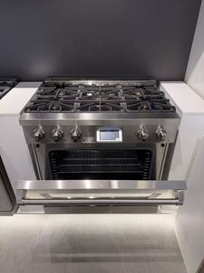 36" Professional Style 6 Burner Dual Fuel Freestanding Range with Convection Stainless Steel Tilt Panel Household Use - Product Image 2