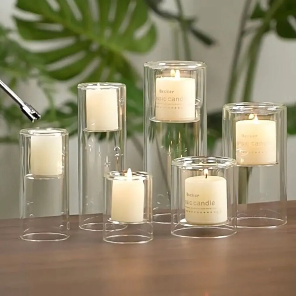 Led Candle Holder Lamp Battery Power Candles Holder Flameless Flicke Tea Candles Holder For Decor Wedding Decorative Light