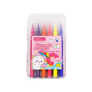 微博软水彩笔儿童可洗幼儿园小学生专用12或24色绘画水溶笔