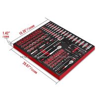 Ensemble d'outils de mécanicien professionnel de 491 pièces avec plateau en mousse EVA à 10 tiroirs et inserts, kit d'outils à douilles pour atelier de réparation automobile