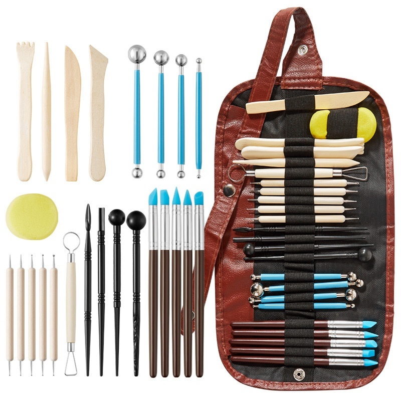 25pcs Wooden Handle Sculpture Tools Kit