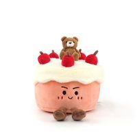 Peluche pour animaux de compagnie en forme de gâteau aux cerises, jouet interactif à mâcher en forme de nourriture mignonne pour chiens