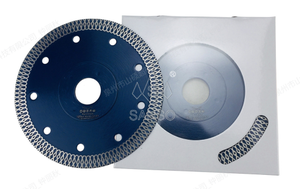 Lame de scie <span class=keywords><strong>diamant</strong></span>ée turbo Sanso de qualité industrielle, finition blanche, pour la découpe des bords de pierre, personnalisable OEM, <span class=keywords><strong>disque</strong></span> de coupe humide/sèche - Product Image 6