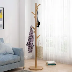 High Quality For Hardwood Durable And Beautiful Wooden Coat Clothes Hanger Stand