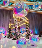 Ballon miroir gonflable de Noël réfléchissant en PVC, sphère géante suspendue pour événements, impression UV, pompe à air électrique, installation facile -1