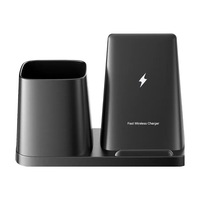 Support de bureau créatif avec chargeur sans fil et support de téléphone à charge rapide 15W Type-C en ABS – Vente en gros usine