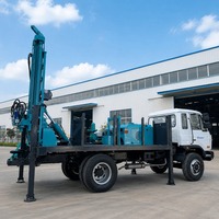 Foreuse hydraulique diesel montée sur camion pour puits d'eau, machine de forage robuste pour puits profonds à vendre