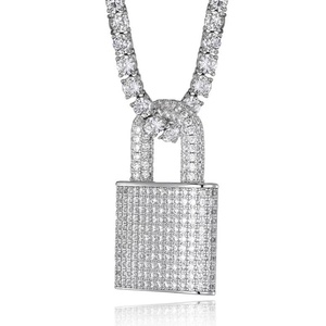 Ice Out Fashion Full Cover 925 Silver Hip Hop Style Lock Pendant with Best Shinny VVS Moissanite - Product Image 4