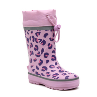Bottes de pluie pour enfants en caoutchouc naturel personnalisées avec cordon de serrage réglable, doublure en peluche, toutes saisons, écologiques, bottes pour enfants OEM