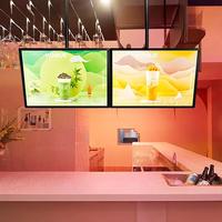 Boîte à lumière LED personnalisée en verre trempé ultra-mince, boîte à lumière LED pour affichage, boîte à lumière pour affiche suspendue, pour entreprise, restaurant, boutique