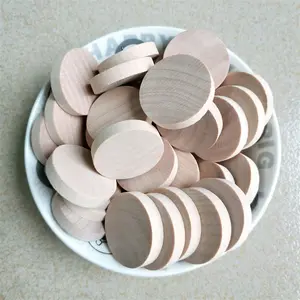 25毫米批发定制印刷激光木币圆片木游戏棋子木圆盘