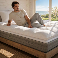 Surmatelas en coton de qualité hôtelière 5 étoiles, taille simple, 280 fils, design pliable, épaisseur 3-4 pouces, pour usage domestique et hospitalier