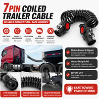 Câble spiralé renforcé à 7 conducteurs, résistant à la traction, 12V-24V, large plage de température, pour semi-tracteur, remorque 7 voies