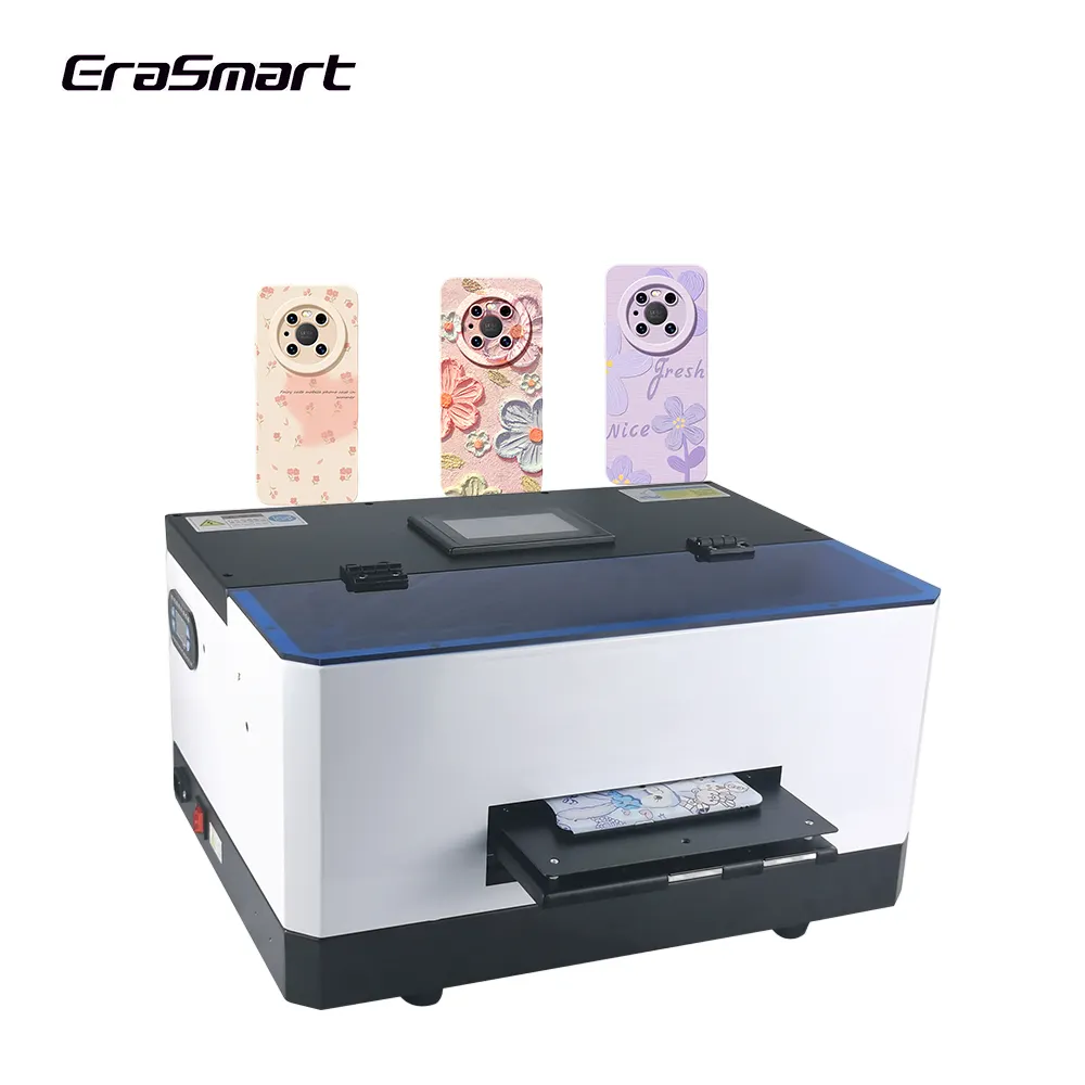 Erasmart A5 2023 New Products XP600 L800 Head Digital Printing Machine A5 Uv Printer For Phone Case