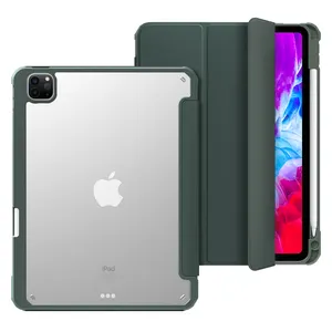 PU-Leder Smart Magnetic Tablet Cover für iPad 10.9 Hard PC Back Ultra dünne kristall klare weiche TPU-Hülle für iPad Air5 10.9