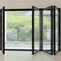 Porte-fenêtre économique personnalisée pliante cloison coulissante panneau de verre porte-fenêtre pliante aluminium portes pliantes en accordéon à vendre