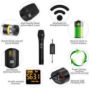 Depusheng W1 Portable Dynamic Karaoke <strong>Singing</strong> Room Meeting Handheld Wireless <strong>Microphone</strong> - Product Image 2