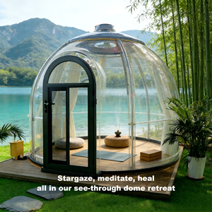 Fabriek Prijs Bubble Transparante Luxe Tenten Hotel Pc Glamping Koepels Starry Sky Bubble Kamer Met Gordijnen En Led Licht - Product Image 2