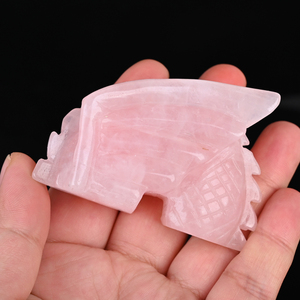 Nueva Llegada, Dragón de Cuarzo Rosa Natural Tallado a Mano, Dragón de Cristal Curativo, Estatua de Dragón de Piedra Preciosa para Decoración del Hogar - Product Image 3