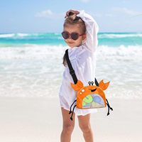 Bolsa de Playa de Malla para Niños Unisex DICHOS, Diseño de Cangrejo, Material de PVC, Recolector de Conchas, Estilo Mensajero