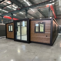 Maison conteneur écologique en panneaux sandwich d'acier extensibles à double aile, pliable, préfabriquée, modulaire, personnalisable, portable 20 pieds