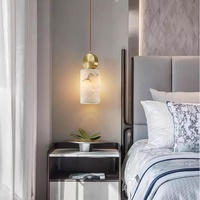 Suspension simple en marbre tout cuivre de luxe moderne Nouveau style chinois pour salon étude salle à manger chambre et chevet luminaire central