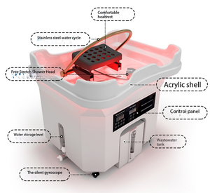 Nuevo modelo de lavacabezas móvil para terapia capilar, dispositivo de peluquería con circulación de agua, vapor y máquina de lavado para terapia capilar - Product Image 5