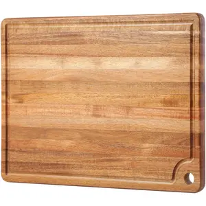 Planche à découper en bois de cuisine avec trous de poignée et évier à jus planche à découper en bakélite d'acacia