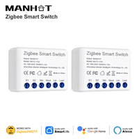 Module d'interrupteur intelligent ZigBee 12A, mini disjoncteur DIY, prise en charge du contrôle bidirectionnel, contrôle à distance par application, Smart Life, Alexa, Google Home