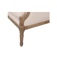 Fauteuil d'appoint rectangulaire en tissu lin avec cadre en bois de style français, confortable et rembourré, pour appartement, salon, hôtel