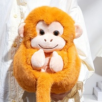 Peluche personnalisée singe assis mignon, douce au toucher, pour décoration de chambre et vente en gros pour magasins.
