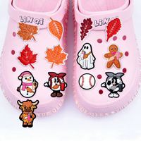 Nouveaux charms pour sabots 2026, ruban rose, sensibilisation au cancer du sein, décorations de chaussures, charms en PVC en gros