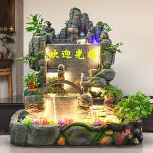 Artificial Rockery Water Feature Resin Indoor Outdoor Decor Home Garden Courtyard Decoration With Led Lights - Product Image 3