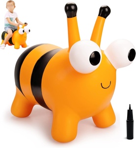 Jouet gonflable à chevaucher pour tout-petits en forme d'<span class=keywords><strong>abeille</strong></span>, <span class=keywords><strong>sauteur</strong></span> <span class=keywords><strong>animal</strong></span> en PVC épais et sûr avec pompe pour jeux d'enfants en intérieur et en extérieur - Product Image 1