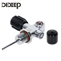 DIDEEP 3/4 Valve de tête de bouteille de plongée haute pression en laiton chromé écologique avec interface Yoke + DIN, Équipement de plongée